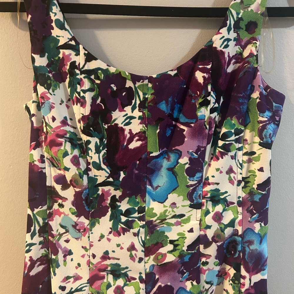 dressbarn Floral Midi Dress floral design sleeveless size 4 - Picture 2 of 6